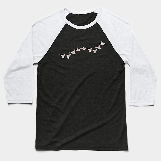 Flying Birds Line Baseball T-Shirt by elenorDG